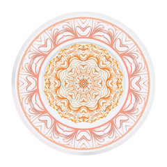 Creative round ornament with mandala. Vector illustration. For kitchen decoration