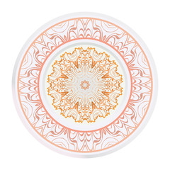 Creative round ornament with mandala. Vector illustration. For kitchen decoration