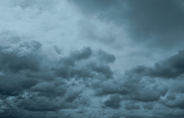 Dark dramatic sky and clouds. Background for death and sad concept. Gray sky and fluffy white...