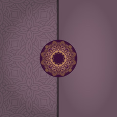 Vector Mandala template pattern on color background for card, poster, flyer, invitation etc..