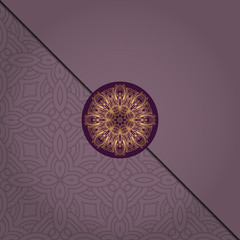 Vector Mandala template pattern on color background for card, poster, flyer, invitation etc..