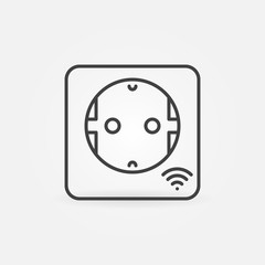 Smart Socket vector minimal icon or symbol in thin line style