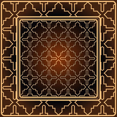 Decorative print with geometric pattern. Vector illustration