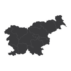 Fototapeta premium Slovenia map on white background vector, Slovenia Map Outline Shape Black on White Vector Illustration, High detailed black illustration map -Slovenia.