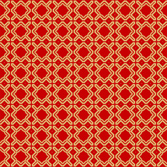 Modern Stylish Geometry Seamless Pattern Art Deco Background. Luxury Texture For Wallpaper, Invitation. Vector Illustration. Red gold color