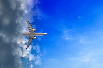 The plane comes out of the clouds. Each of the planes is entering the cloud in its own way. Writing...