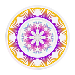 Decorative round frame and floral mandala ornament. Vector illustration. For kitchen decoration