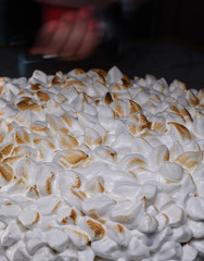 cake with caramelized meringue