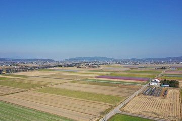 A vast rural area in late autumn