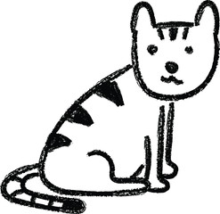 cat, hand drawn, black, crayon, doodle, kindergarten, cute animal, drawings, texture, isolated, awesome, simple, illustration, kitty, cats, sitting cat
