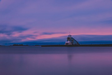 Sunset and lighthouse