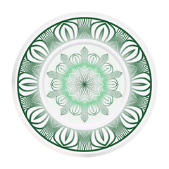 Creative round border and floral mandala ornament. Vector illustration
