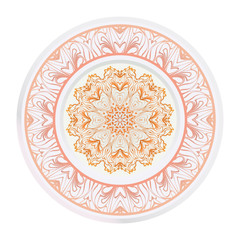 Creative round ornament with mandala. Vector illustration. For kitchen decoration