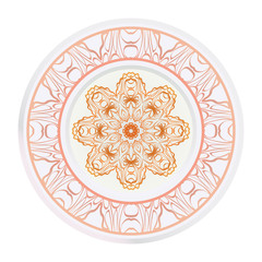 Creative round ornament with mandala. Vector illustration. For kitchen decoration