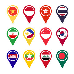 Asian countries part 2 vector icons design