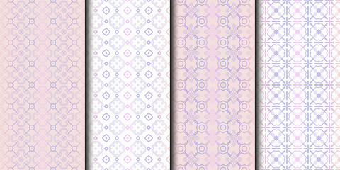 Set of 4 seamless geometric pattern. vector illustration