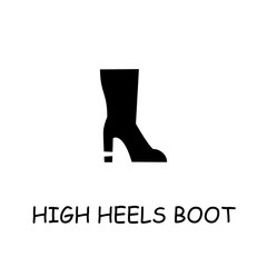 High Heels Boot flat vector icon