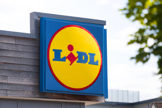 hemer, North Rhine-Westphalia/germany - 19 08 19: lidl supermarket sign in hemer germany