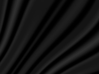 Vector illustration. Black closed curtains background for card