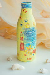 decorative bottle. DIY home decor. decoupage home decor