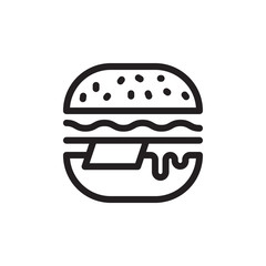 flat line hamburger icon. Logo element illustration. hamburger design. vector eps 10 . hamburger concept. Can be used in web and mobile .