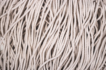 Cotton white rope texture as natural material and background with copy space.