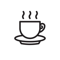 flat line coffee cup icon. Logo element illustration. coffee cup design. vector eps 10 . coffee cup concept. Can be used in web and mobile . editable line stroke thickness