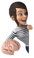 Fun 3D cartoon casual character woman