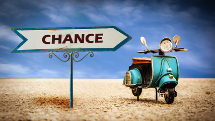 Naklejka premium Street Sign to Chance