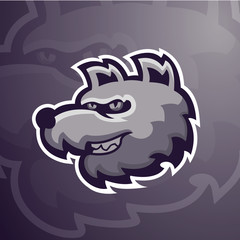 Dog head  esport logo,suitable for  team gaming logo, clothing, and etc.vector esport