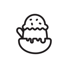 flat line ice cream icon. Logo element illustration. ice cream design. vector eps 10 . ice cream concept. Can be used in web and mobile . editable line stroke thickness