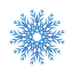 Snowflake blue gradient isolated icon on white