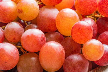Grapes In A Bowl On Wood Table