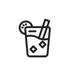 flat line juice icon. Logo element illustration. juice design. vector eps 10 . juice concept. Can be used in web and mobile .