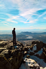 Hiker at Rocca Sella