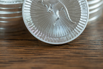 Makro, Detail von Anlage-Silber / Silber-Unzen
