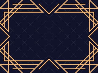 Art deco frame. Vintage linear border. Design a template for invitations, leaflets and greeting cards. The style of the 1920s and 1930s. Vector illustration