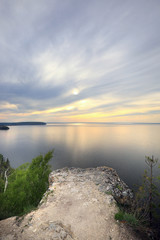 Dawn over the river Volga