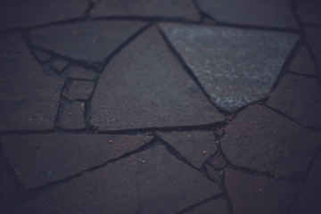 Wild stone pavement closeup. Irregular shapes pattern.