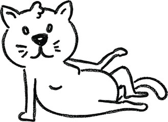 sassy cat hand drawn cats cartoon crayon doodle kids illustration fashion pose