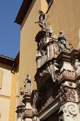 Sculptures on the temple in Seville