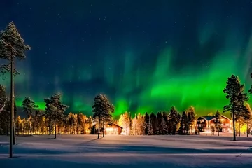 Foto auf Alu-Dibond Aurora borealis (auch bekannt als Nord- oder Polarlicht) jenseits des Polarkreises im Winter Lappland. © SSV-Photo