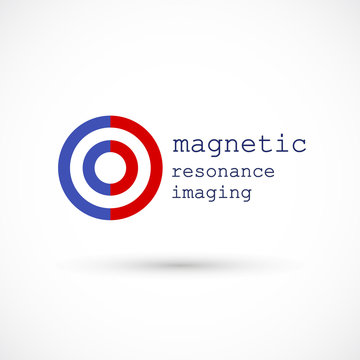 MRI diagnostic vector icon logo. Magnetic resonance imaging