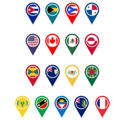 North America countries part 1 vector icons design