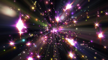 Fototapeta na wymiar magic color stars explosion in space