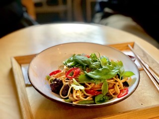 spicy noodles with beef and chili