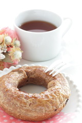 brown sugar filling in donut for breakfast image