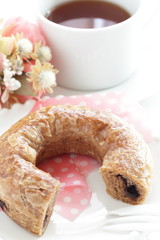 brown sugar filling in donut for breakfast image