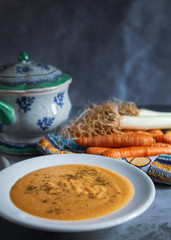 Bodegón  gastronómico de crema de verduras