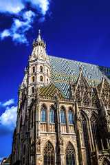 St. Stephen's Cathedral against the blue sky. Vienna. Austria